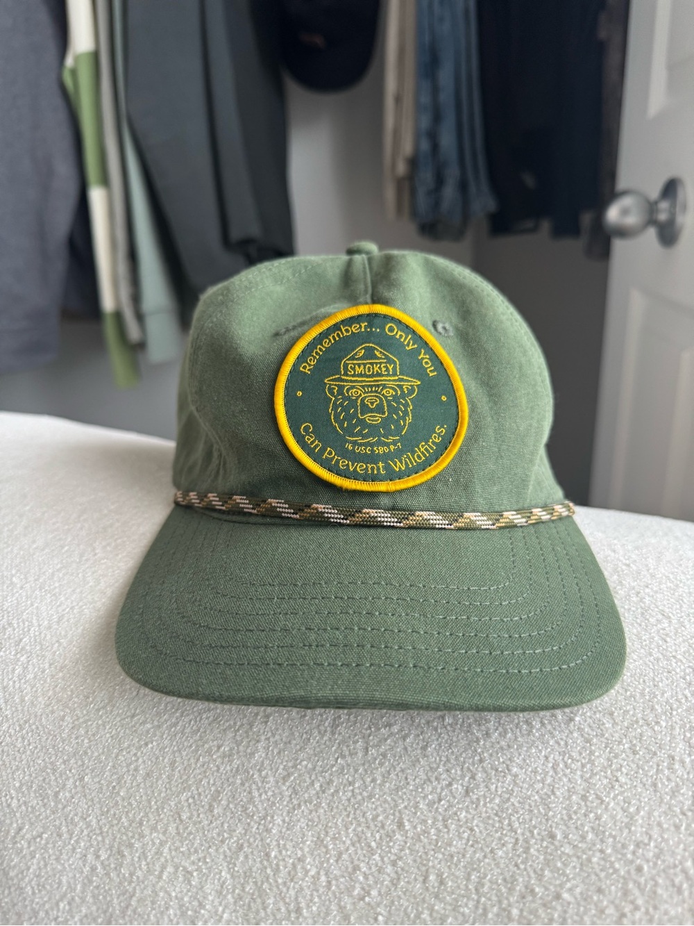 Smokey Bear Green Rope-Trim Cap